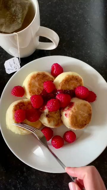 Strawberry pancake for breakfast